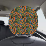 Colorful papaya tropical leaves Car Headrest Cover