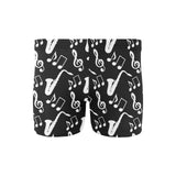 Saxophone music notes treble clef black white them Men's Swimming Trunks