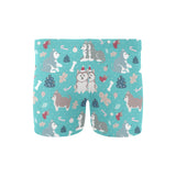 Christmas cute siberian husky puppie pattern Men's Swimming Trunks