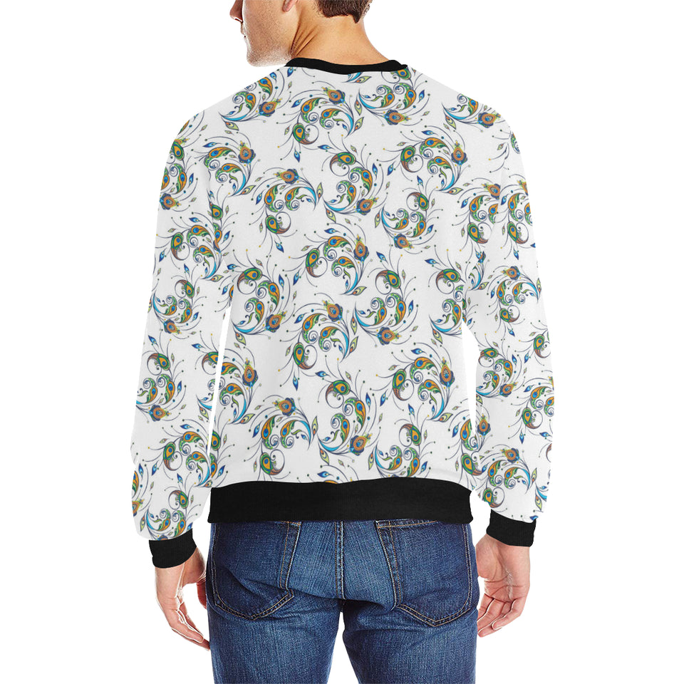 Peacock feather pattern Men's Crew Neck Sweatshirt