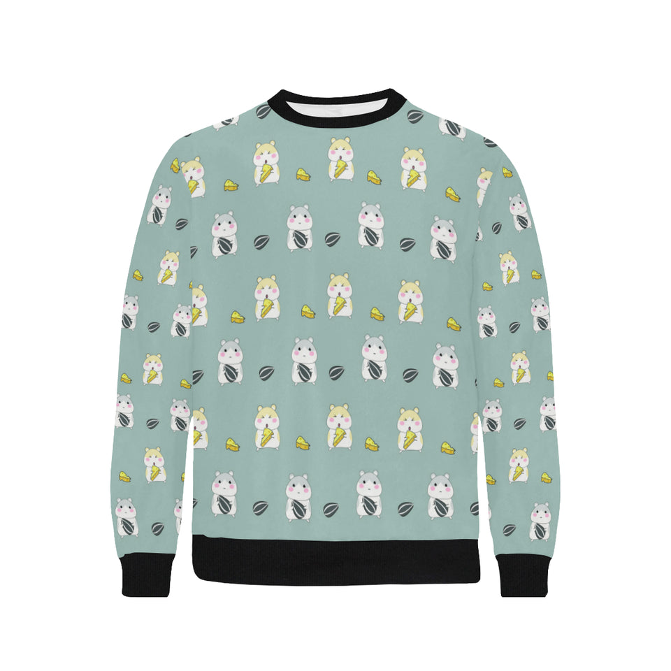 Cute hamster cheese pattern Men's Crew Neck Sweatshirt