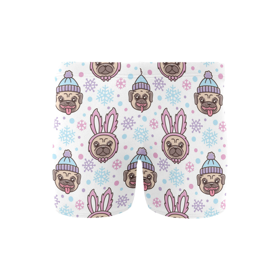 Cute pug hat rabbit costume pattern Men's Swimming Trunks