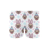 Cute pug hat rabbit costume pattern Men's Swimming Trunks