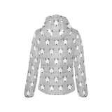 Bull Terrier Pattern Print Design 05 Women's Padded Hooded Jacket