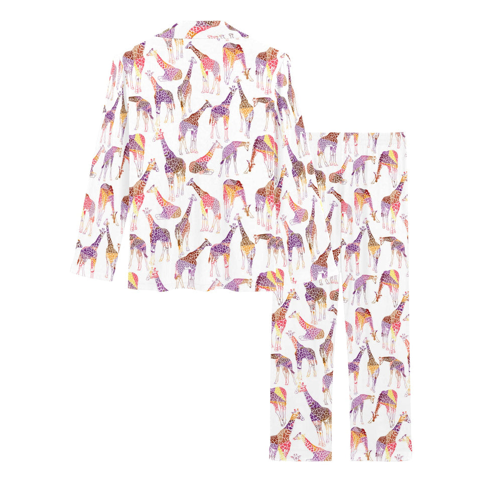 Giraffe Pattern Print Design 02 Women's Long Pajama Set