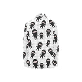 Ninja pattern plaid background Women's Long Sleeve Polo Shirt