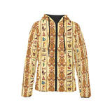 Egypt Hieroglyphics Pattern Print Design 04 Women's Padded Hooded Jacket