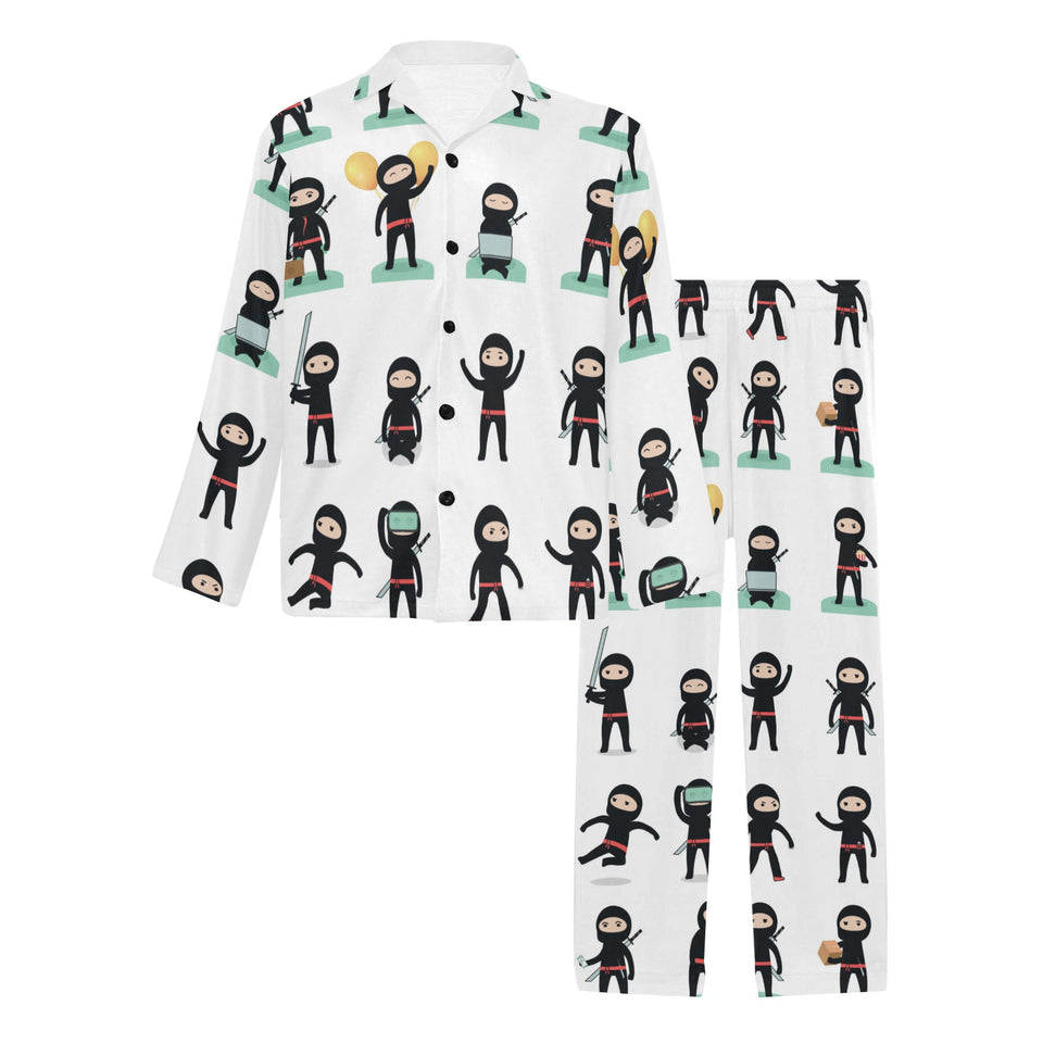 Cute ninja katana sword pattern Men's Long Pajama Set