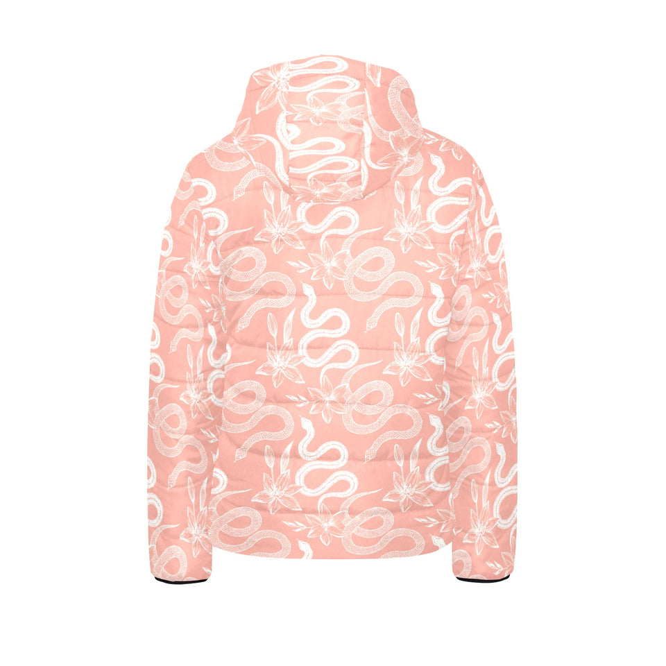 Snake lilies flower pattern Kids' Boys' Girls' Padded Hooded Jacket