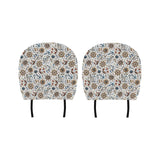 Cute nautical steering wheel anchor pattern Car Headrest Cover