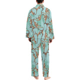 Monkey Palm tree background Men's Long Pajama Set