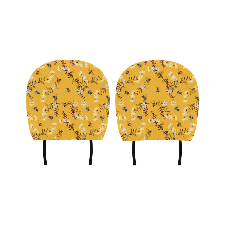 Bee flower pattern Car Headrest Cover