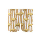 Rhino yellow theme pattern Men's Swimming Trunks