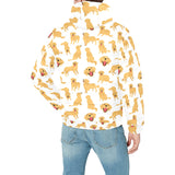Golden Retriever Pattern Print Design 05 Men's Padded Hooded Jacket
