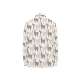 Llama Alpaca pattern Women's Long Sleeve Polo Shirt