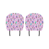 Cute ice cream cone animal pattern Car Headrest Cover