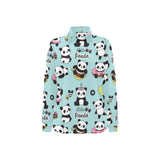 Cute baby panda pattern Women's Long Sleeve Polo Shirt