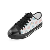 Cute rainbow clound pattern Kids' Boys' Girls' Low Top Canvas Shoes Black