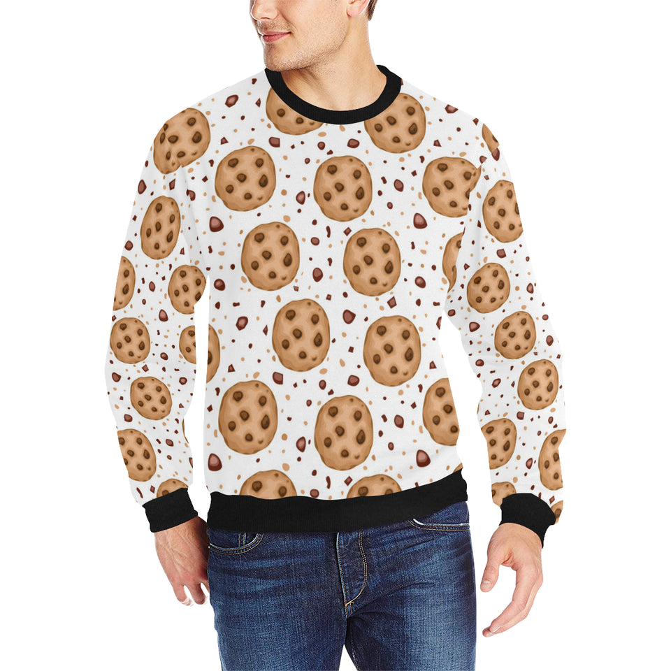 chocolate chip cookie pattern Men's Crew Neck Sweatshirt