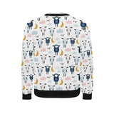 Cute sleeping sheep moon cloud pattern Men's Crew Neck Sweatshirt