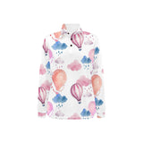 Watercolor air balloon cloud pattern Women's Long Sleeve Polo Shirt