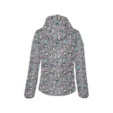 Ostrich Pattern Print Design 01 Women's Padded Hooded Jacket