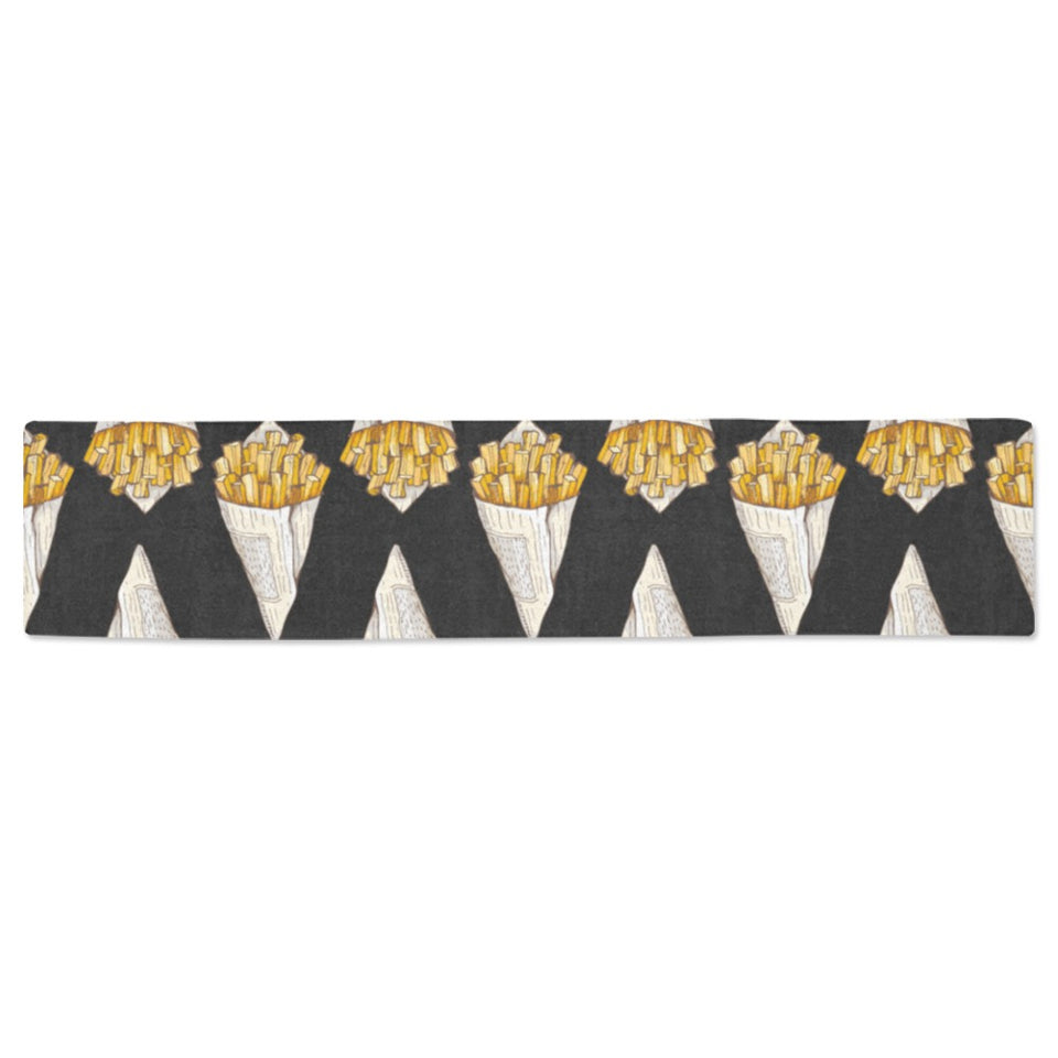 French fries dark background Table Runner