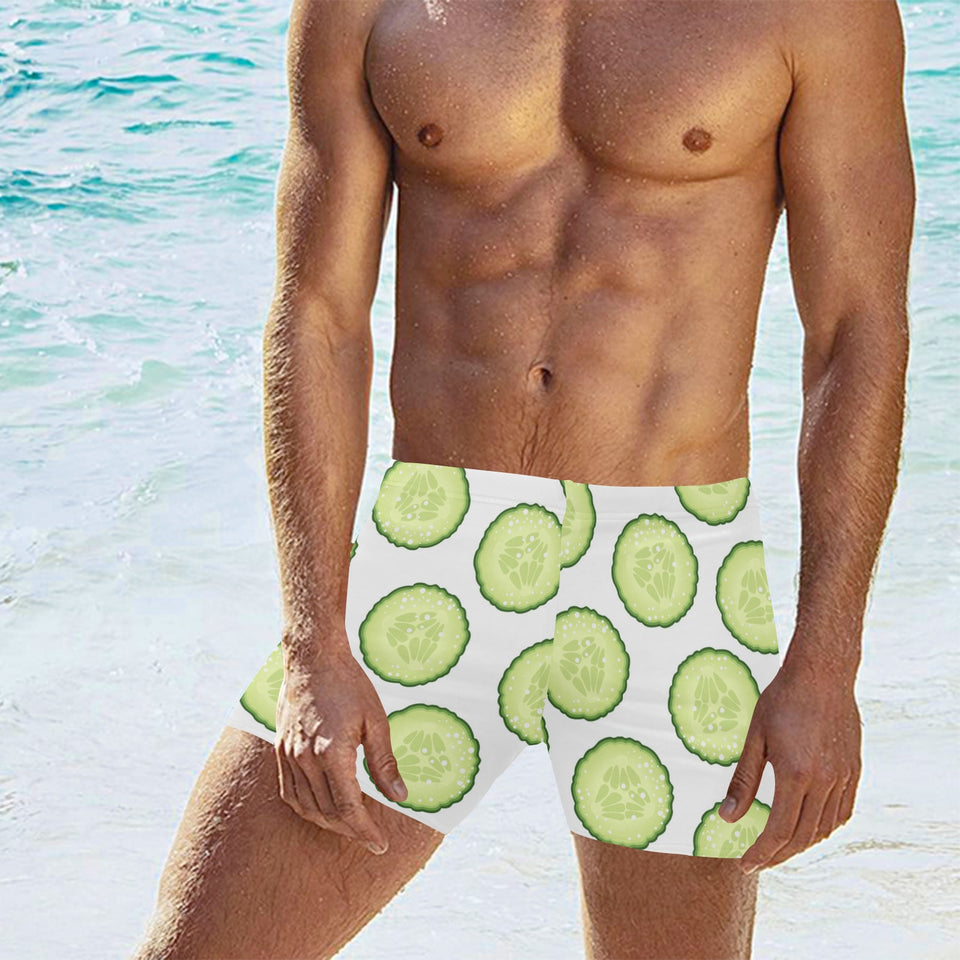 Cucumber slices pattern Men's Swimming Trunks