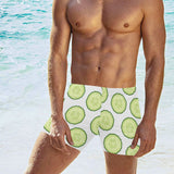 Cucumber slices pattern Men's Swimming Trunks