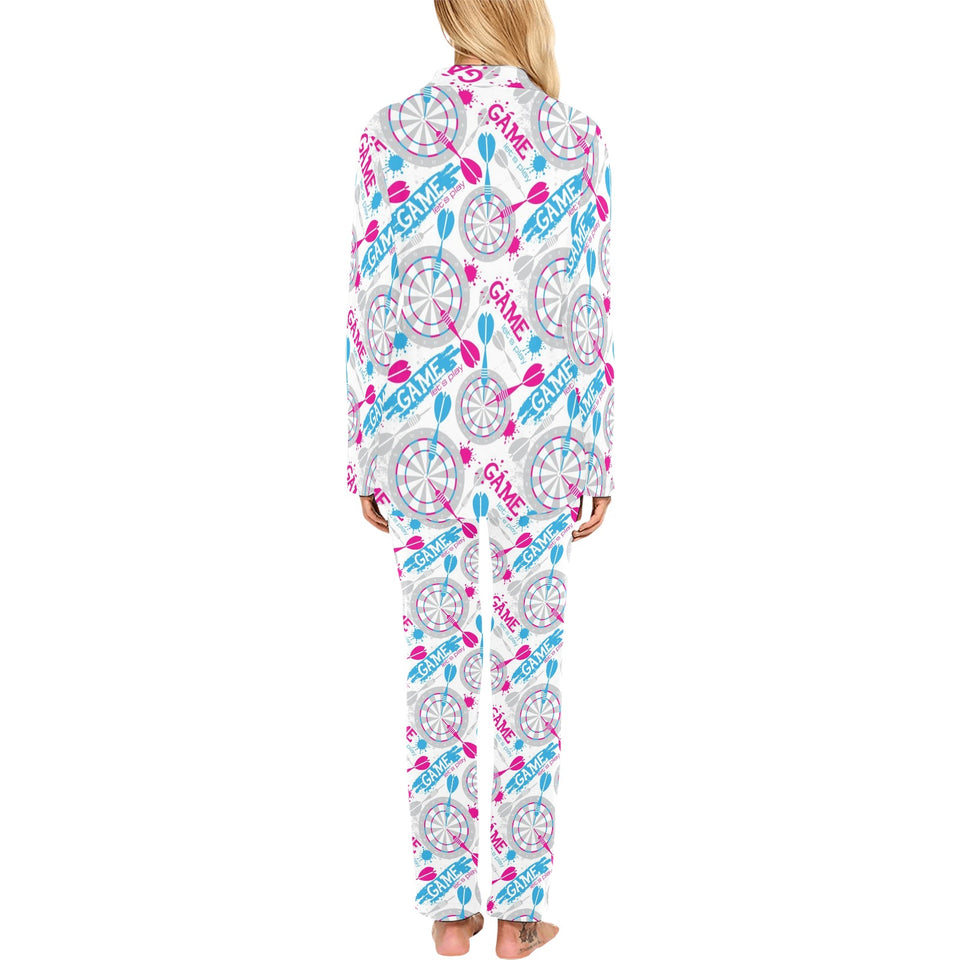 Darts Pattern Print Design 01 Women's Long Pajama Set