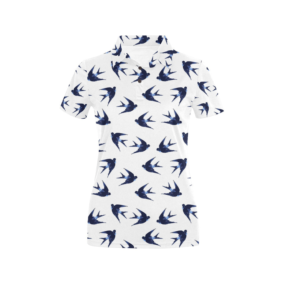Swallow Pattern Print Design 03 Women's All Over Print Polo Shirt