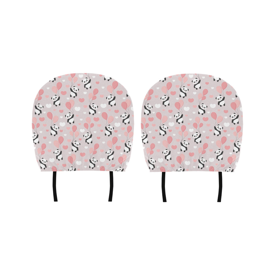 Cute panda ballon heart pattern Car Headrest Cover
