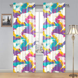 Colorful crow illustration pattern Gauze Curtain