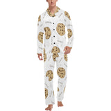 Sketch style cookie pattern Men's Long Pajama Set