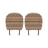 zigzag chevron colorful pattern Car Headrest Cover