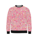 Pink donut glaze candy pattern Men's Crew Neck Sweatshirt