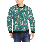 Koi Fish Carp Fish lotus pattern Men's Crew Neck Sweatshirt