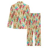 Colorful ice cream pattern Men's Long Pajama Set