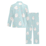 White cute hamsters heart pattern Men's Long Pajama Set