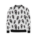 Ninja pattern plaid background Men's Crew Neck Sweatshirt