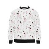 Poodle dog rose cake pattern Men's Crew Neck Sweatshirt