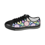 Colorful clock background Kids' Boys' Girls' Low Top Canvas Shoes Black