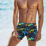 Colorful shark Men's Swimming Trunks