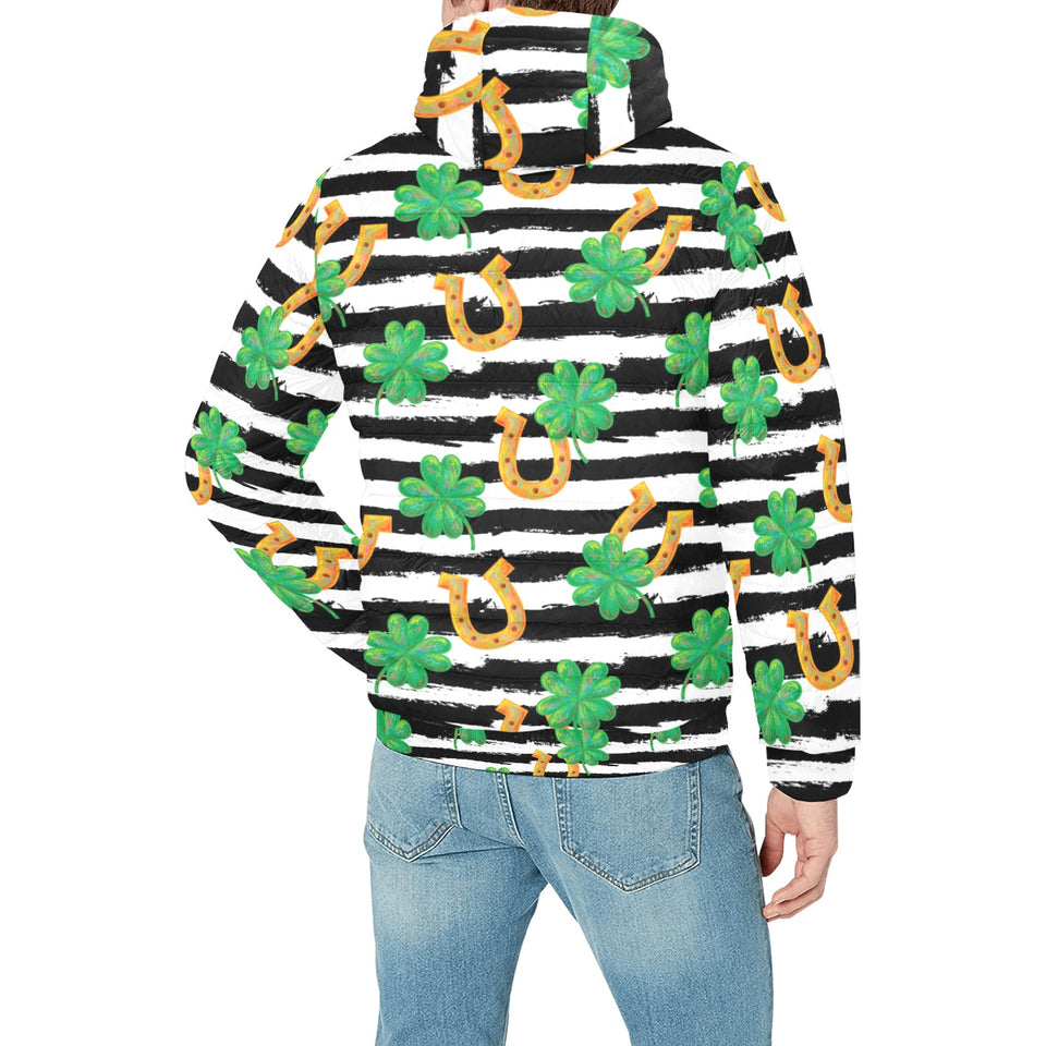 Horseshoes Pattern Print Design 01 Men's Padded Hooded Jacket