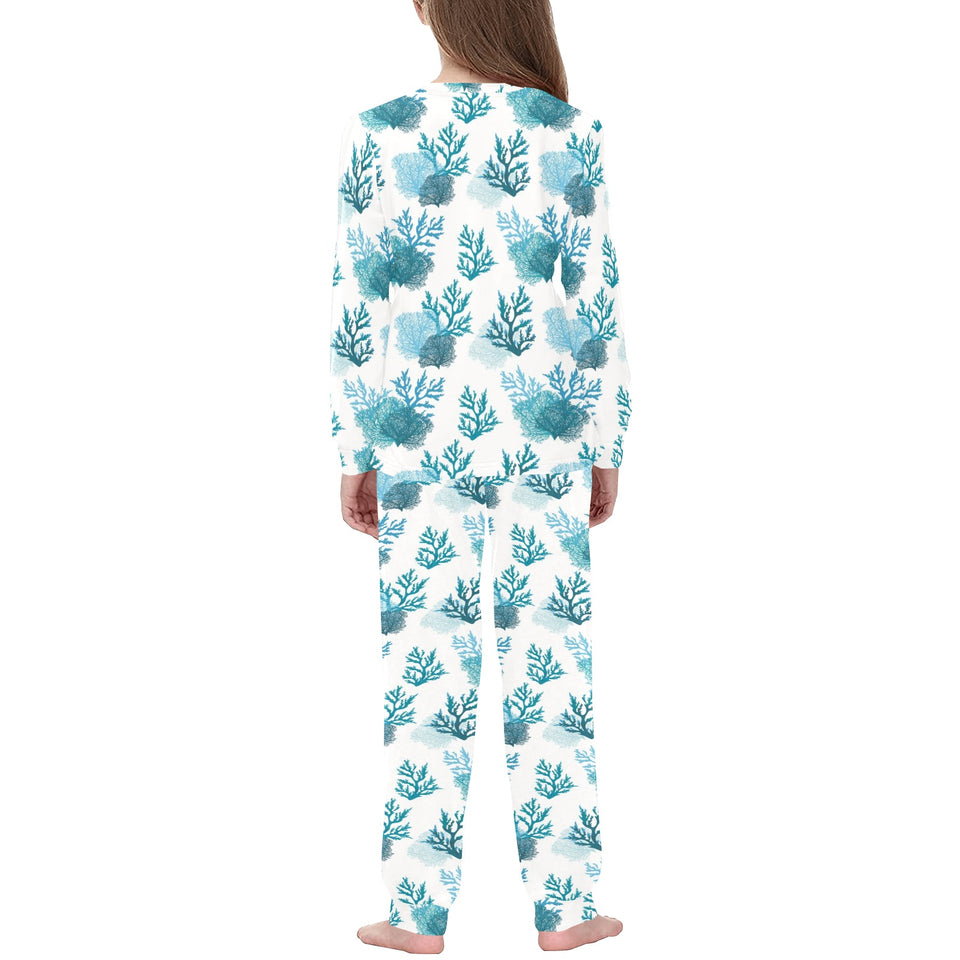 Coral Reef Pattern Print Design 04 Kids' Boys' Girls' All Over Print Pajama Set