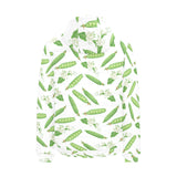 Green Peas Pattern Print Design 04 Men's Padded Hooded Jacket