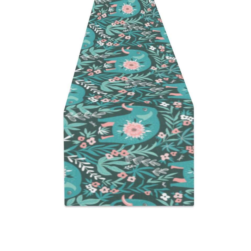 Elephants jungle pattern Table Runner