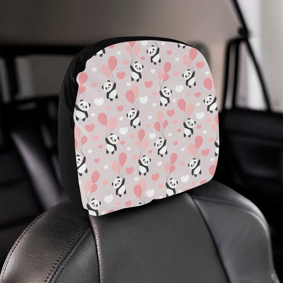 Cute panda ballon heart pattern Car Headrest Cover