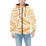 Carrot Pattern Print Design 02 Men's Padded Hooded Jacket
