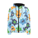 Alien Pattern Print Design 04 Men's Padded Hooded Jacket